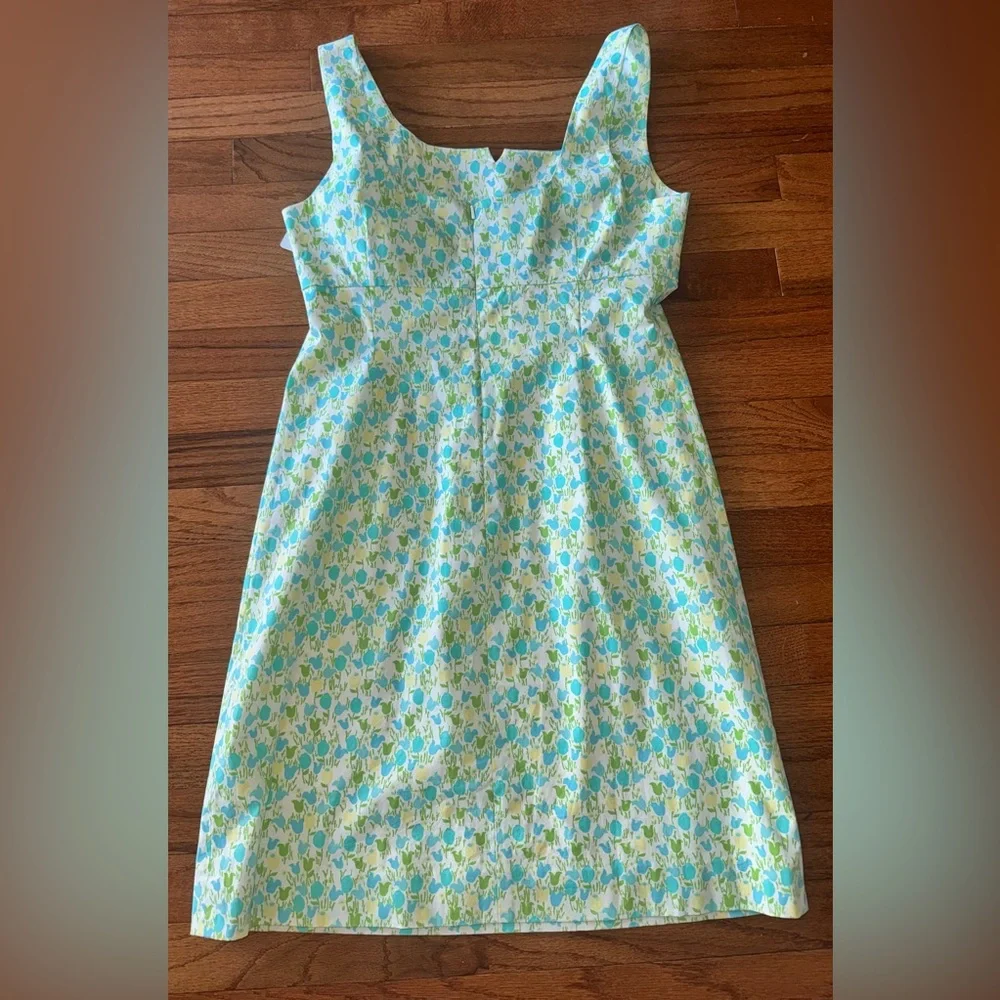 Lilly Pulitzer Blue Green Floral Shift Dress - Picture 3 of 4